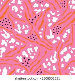 Colorful retro floral animal print pattern