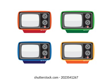 Colorful retro future television sets