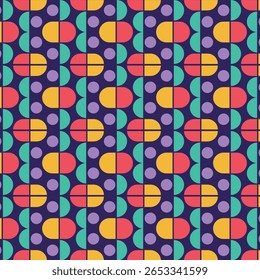 Colorful Retro Geometric Pattern Background. 