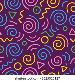Colorful Retro Geometric Pattern - Vibrant Vector Design.