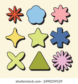 Colorful Retro Geometric Shape Illustration