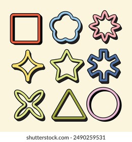 Colorful Retro Geometric Shape Illustration