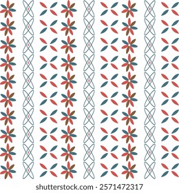 colorful retro geometric stripe and star pattern
