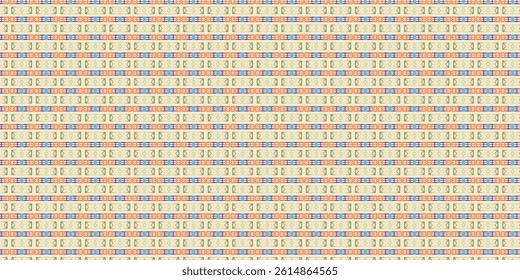Colorful Retro Grid Pattern with Abstract Motifs
