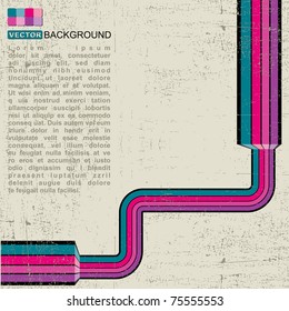 Colorful Retro grunge background - vector