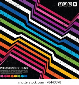 Colorful retro grunge background - vector