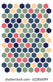 Colorful Retro Hexagon background