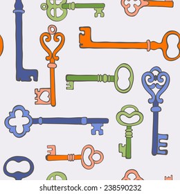 Colorful retro keys stylish background. vector illustration
