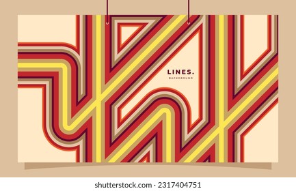 Farbige hintere Linien hintergrund Vorlage Kopienraum. Vintage Dynamic Streifen Hintergrund Design für Poster, Banner, Landing-Page, Magazin, Dekoration, Tapete, Broschüre, Broschüre oder Cover.