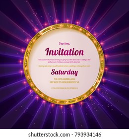 Colorful retro marquee stylish frames with light bulbs. Vector empty frames, landmarks, cloud symbol, ribbon. Cool eye-catching borders fit for any content.