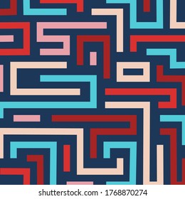 Colorido fondo de laberinto retro. Formato de vector