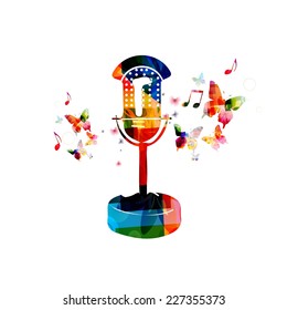 Colorful retro microphone design