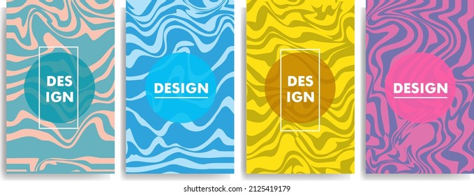 Colorful Retro Pattern Abstract Texture Background Template Set For Party Poster Banner Flyer Backdrop