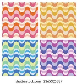 Colorful retro pattern variation, vector illustration.