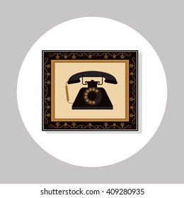 colorful retro phone design, vector illustration