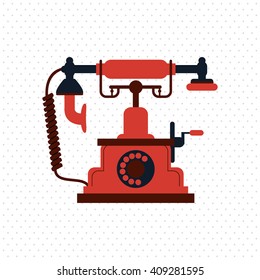 colorful retro phone design, vector illustration