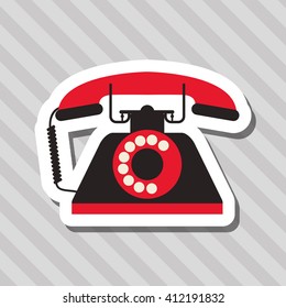 colorful retro phone design, vector illustration
