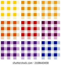 Colorful retro plaid seamless pattern collection. Vector illustration.