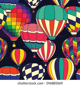 Colorful Retro Pop Hot Air Balloons Stock Vector (Royalty Free ...