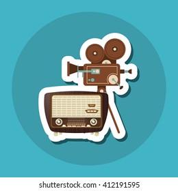 colorful retro radio design, vector illustration
