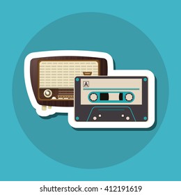 colorful retro radio design, vector illustration