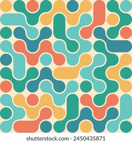 Bunte Retro-Runde Puzzle-Muster-Design