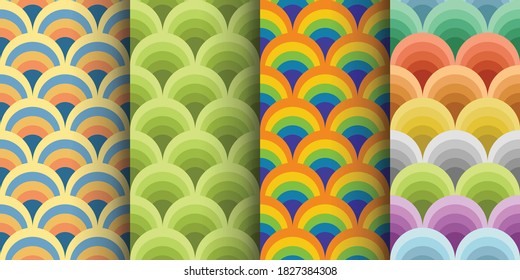 colores retro sin costura en conjuntos pequeños