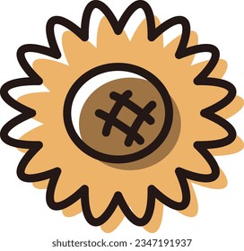 colorful retro simple flower illustration