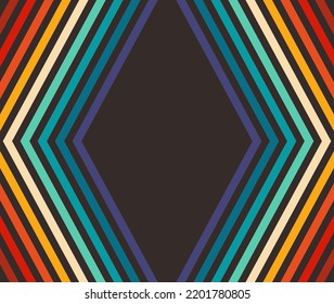 Coloridas rayas retro bordean el fondo. Ilustración vectorial.