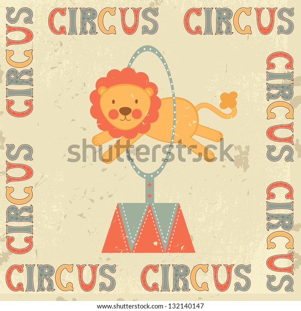 Colorful Retro Style Circus Poster Lion Stock Vector (Royalty Free ...
