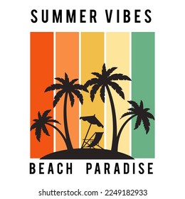 
Colorful retro summer beach t-shirt
