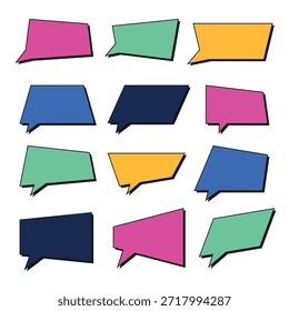 Colorful Retro Text Box Set