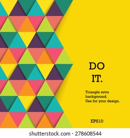 Colorful retro triangle design with place for your text