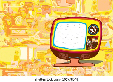 Colorful Retro TV (collection of vector illustration)