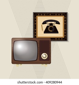 colorful retro tv design, vector illustration