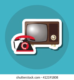 colorful retro tv design, vector illustration
