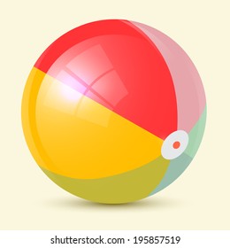 Colorful Retro Vector Beach Ball Illustration