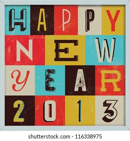 Colorful Retro Vintage 2013 New Year Poster Background