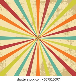 Colorful retro vintage background. Vector illustration, cute old design and retro abstract style. Wallpaper, flyer or cards pattern with grunge.