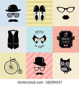 Colorful Retro Vintage Hipster Cute Fashion Background