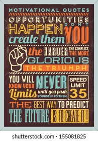 Colorful Retro Vintage Motivational Quote Poster with Calligraphic and Typographic Elements 