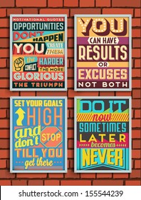 Colorful Retro Vintage Motivational Quote Poster with Calligraphic and Typographic Elements 