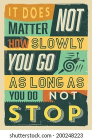 Colorful Retro Vintage Motivational Quote Poster with Calligraphic and Typographic Elements 