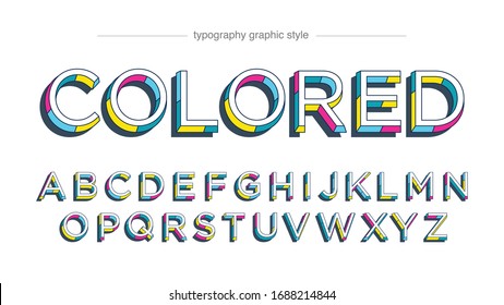 Colorful Retro Vintage Tiled Decoration Artistic Font Typography Alphabet