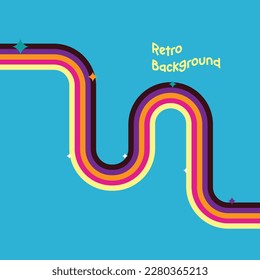 colorful Retro wavey line background illustration