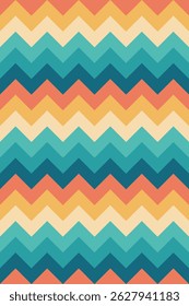 Farbiges Retro-Zick-Zack-Muster