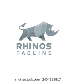 Colorido Rhino Premium Logo Icon Design Symbol Plantilla Vector de estilo plano