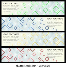 Colorful Rhombus Banner Set