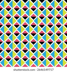 Colorful Rhombus Geometric Seamless Pattern