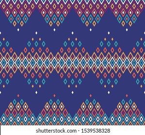 Colorful rhombus pattern. Aztec style. Abstract geometric art background, wallpaper. Traditional Mexican ornaments. Folk motif. Linens, napkin, rugs, case, textile print. Tribal ethnic vector texture